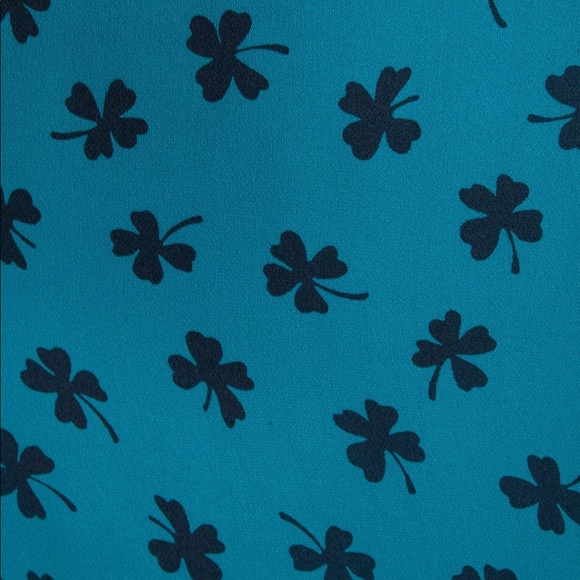 Milly Dress Teal with Clover Print Size 0 Silk - Picture 7 of 7